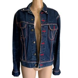 Vintage Lee Retro Denim Jacket Red Stitching USA Jean